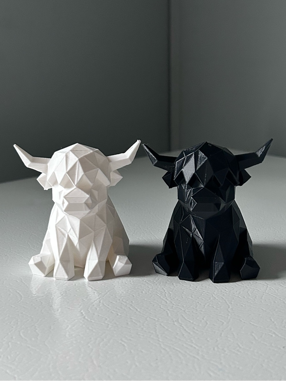 Custom Black & White Highland Cow Figures